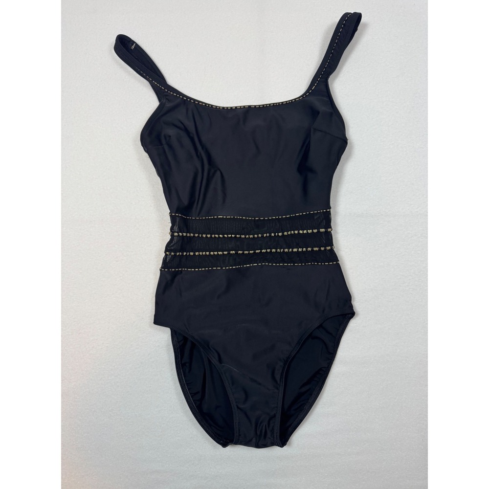 Quiet Luxury Vintage 90s Christina Mesh Insert One Piece Swimsuit‎ Womens 10